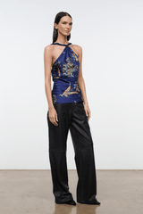 Charli Silk Top | Tapestry Midnight