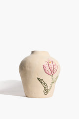 Embroidered Vase | Natural Glaze
