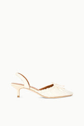 Alba Ballet Slingback | Ivory Satin