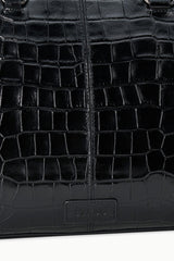Hester Large Satchel | Black Croco