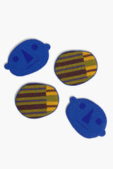 Beaded Coasters | Henry Blue Stripe