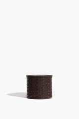 Large Rowe Woven Leather Candle | Espresso
