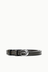 Slim Moon Buckle Belt - 13mm | Espresso Snake