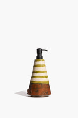 Striped Soap Dispenser | Green Stripe Glaze
