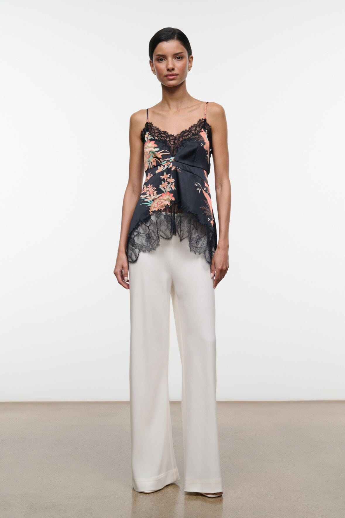 Lina Silk Top | Tapestry Noir