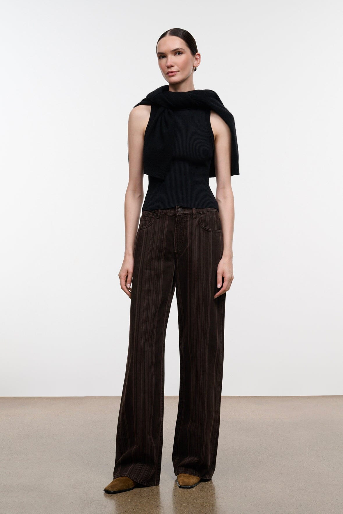 Gus Relaxed Jean | Espresso Stripe