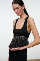 Porcupine Clutch | Black Beaded Multi