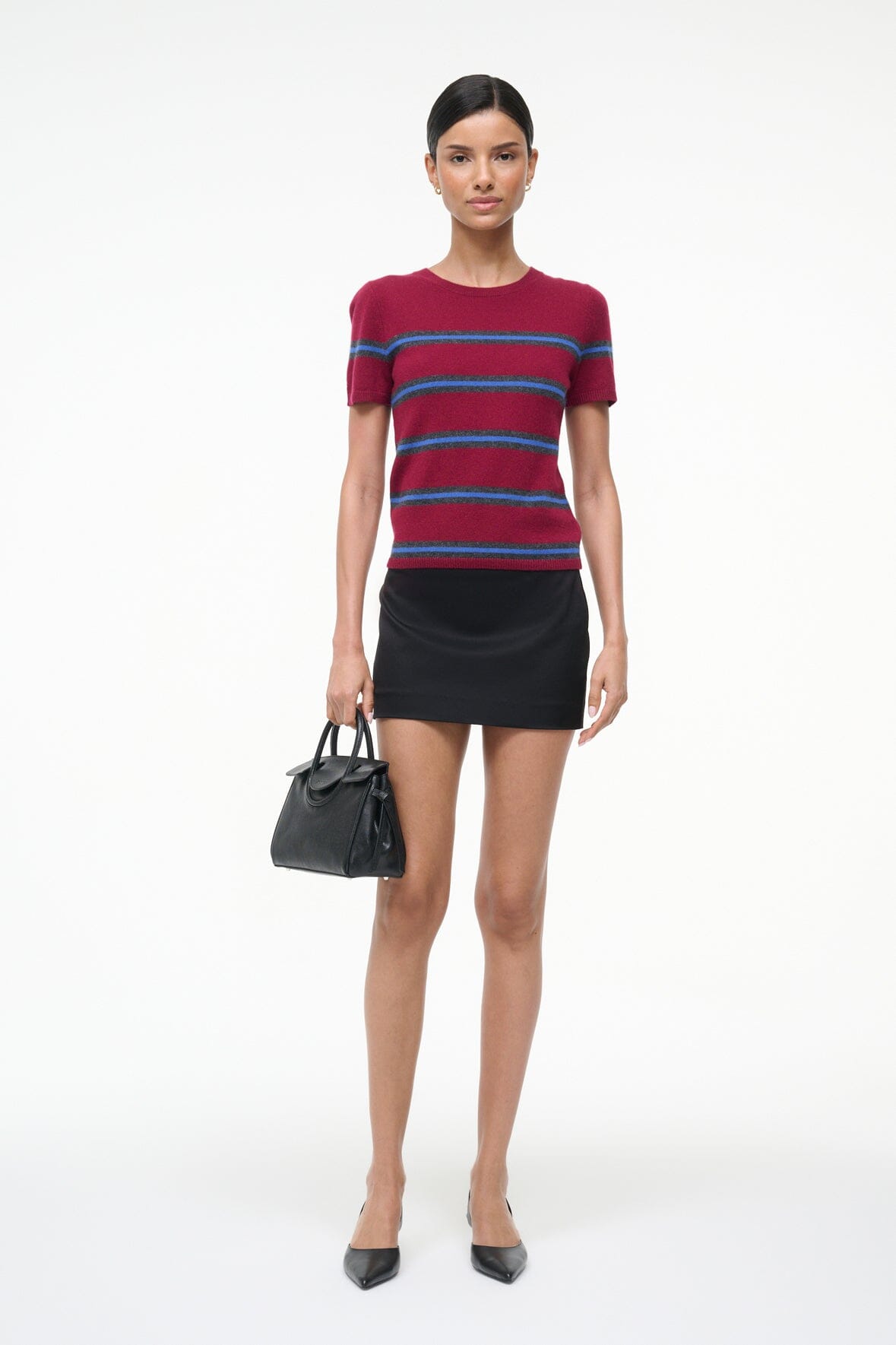 Easy Cashmere Tee | Crimson Stripe