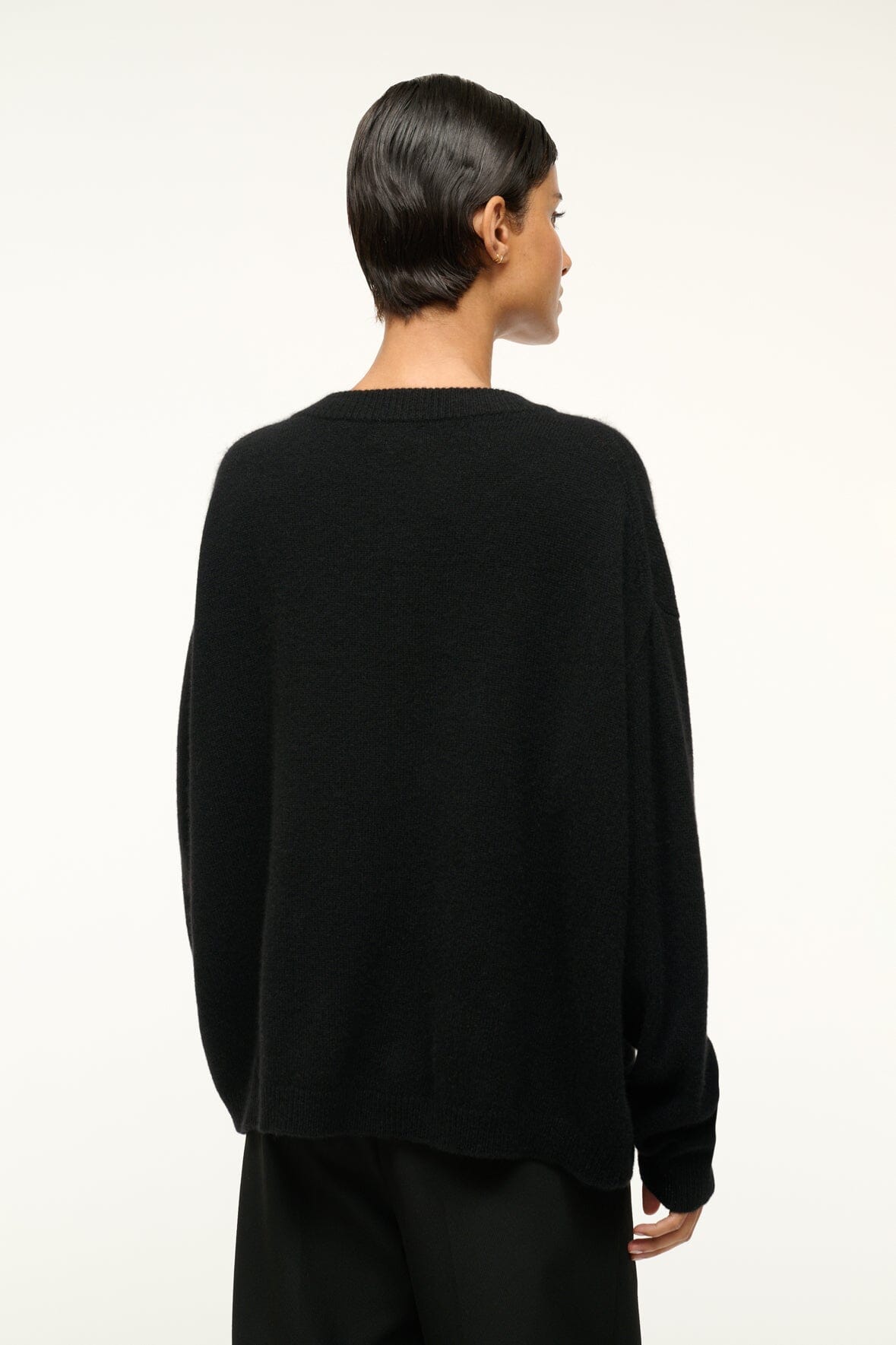 Serrano Cashmere Relaxed Crew | Black