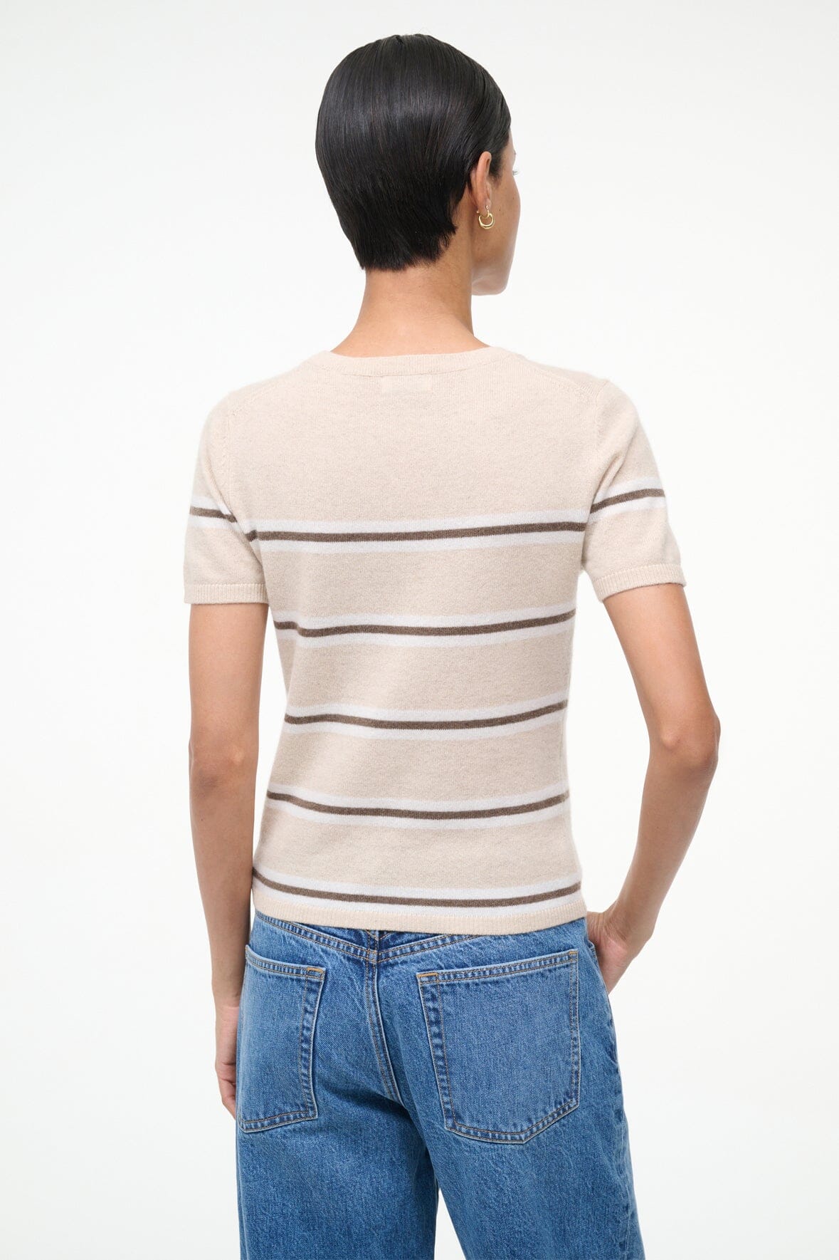 Easy Cashmere Tee | Whisper Stripe