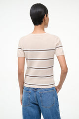Easy Cashmere Tee | Whisper Stripe