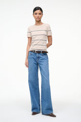 Easy Cashmere Tee | Whisper Stripe