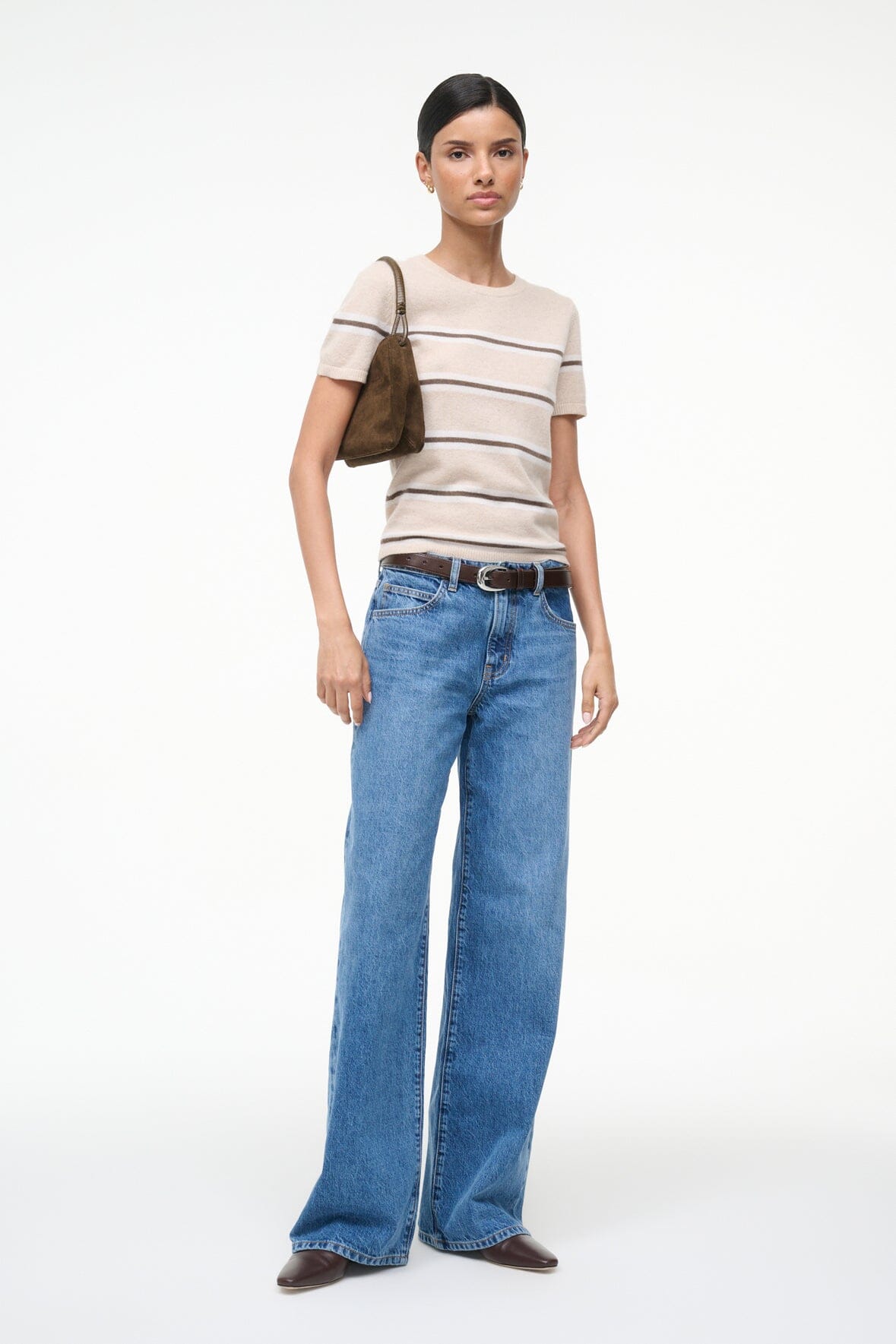Easy Cashmere Tee | Whisper Stripe