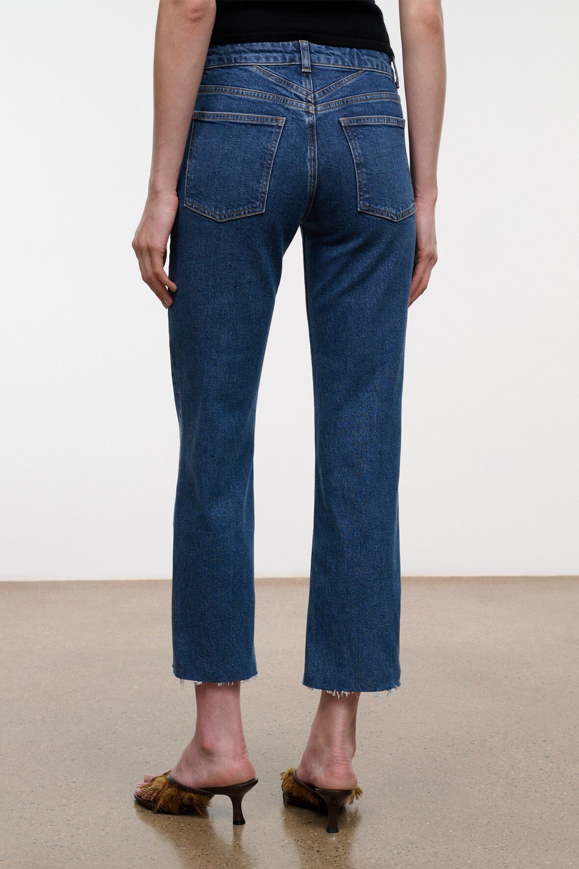 Teddy Cropped with Raw Hem | Stone Blue