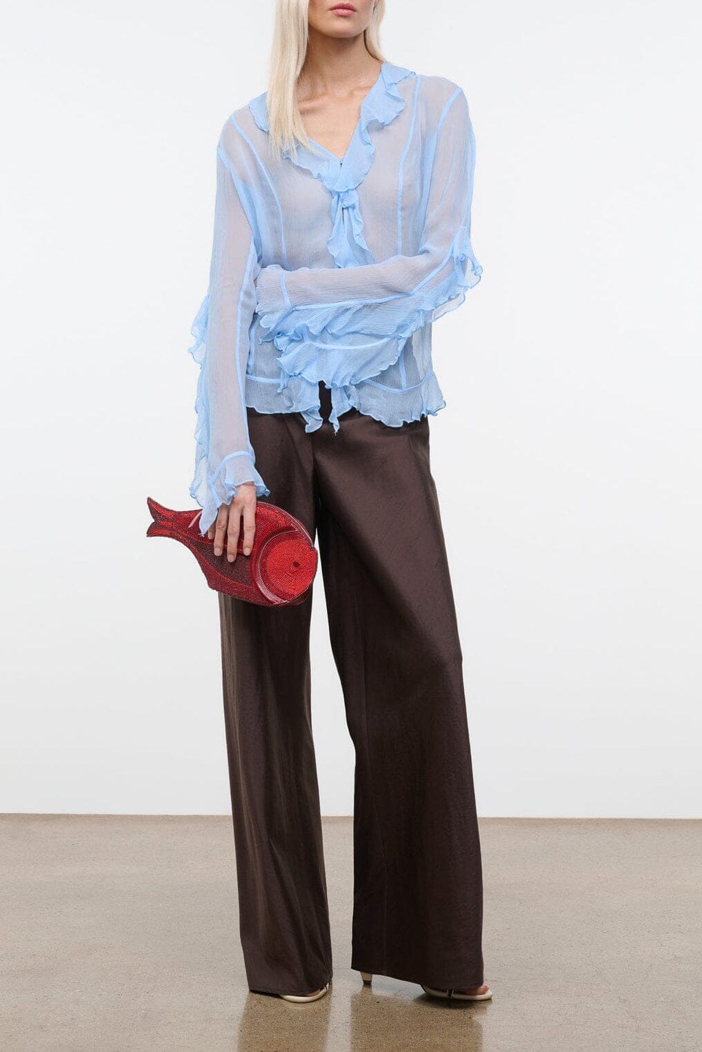 Stroll Silk Dupioni Pant | Earth