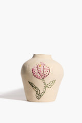 Embroidered Vase | Natural Glaze