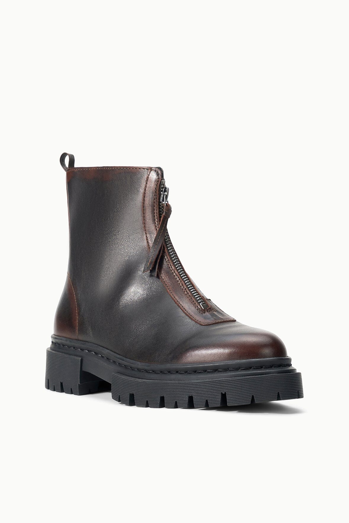 Miles Zip Ankle Boot | Espresso Distressed