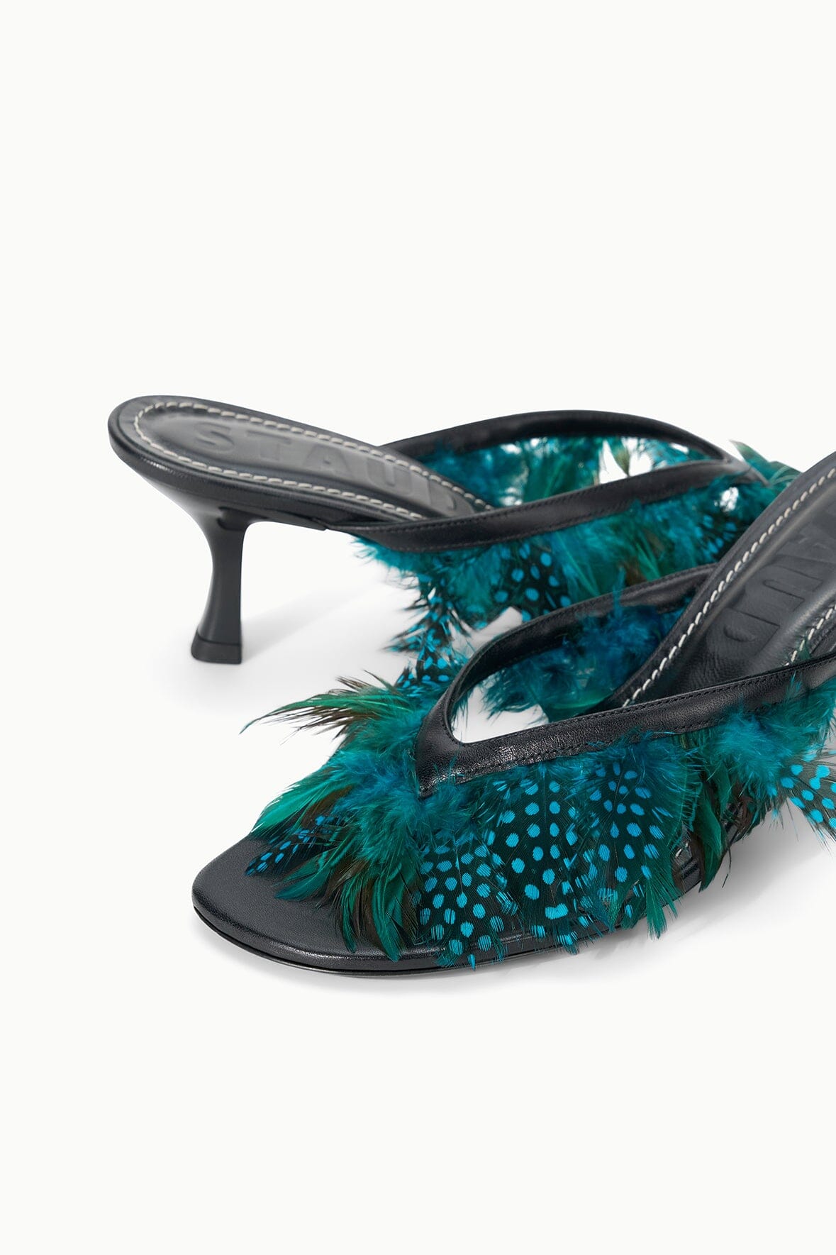 Freja Kitten Heel | Black Feathers