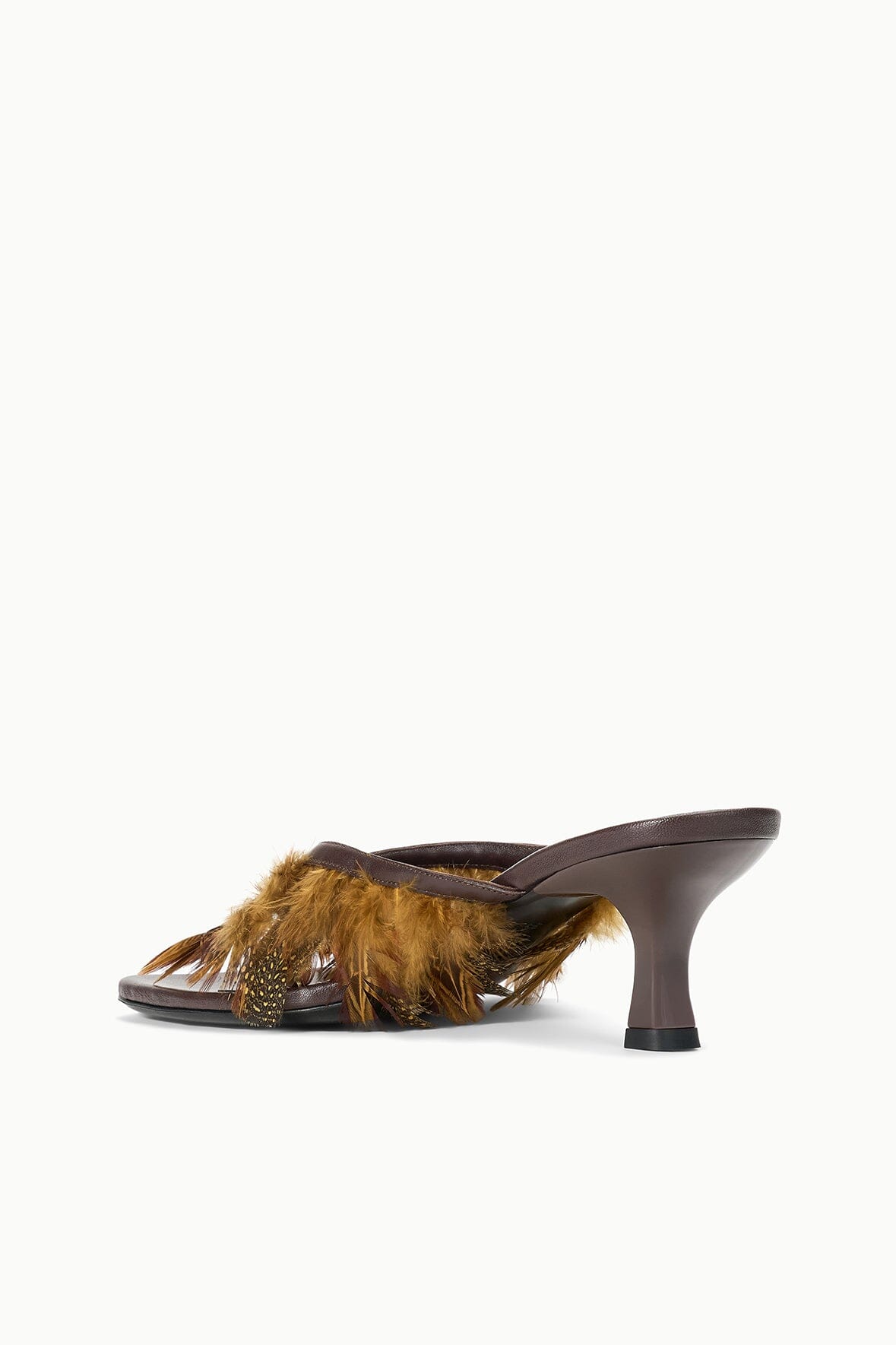 Freja Kitten Heel | Espresso Feathers