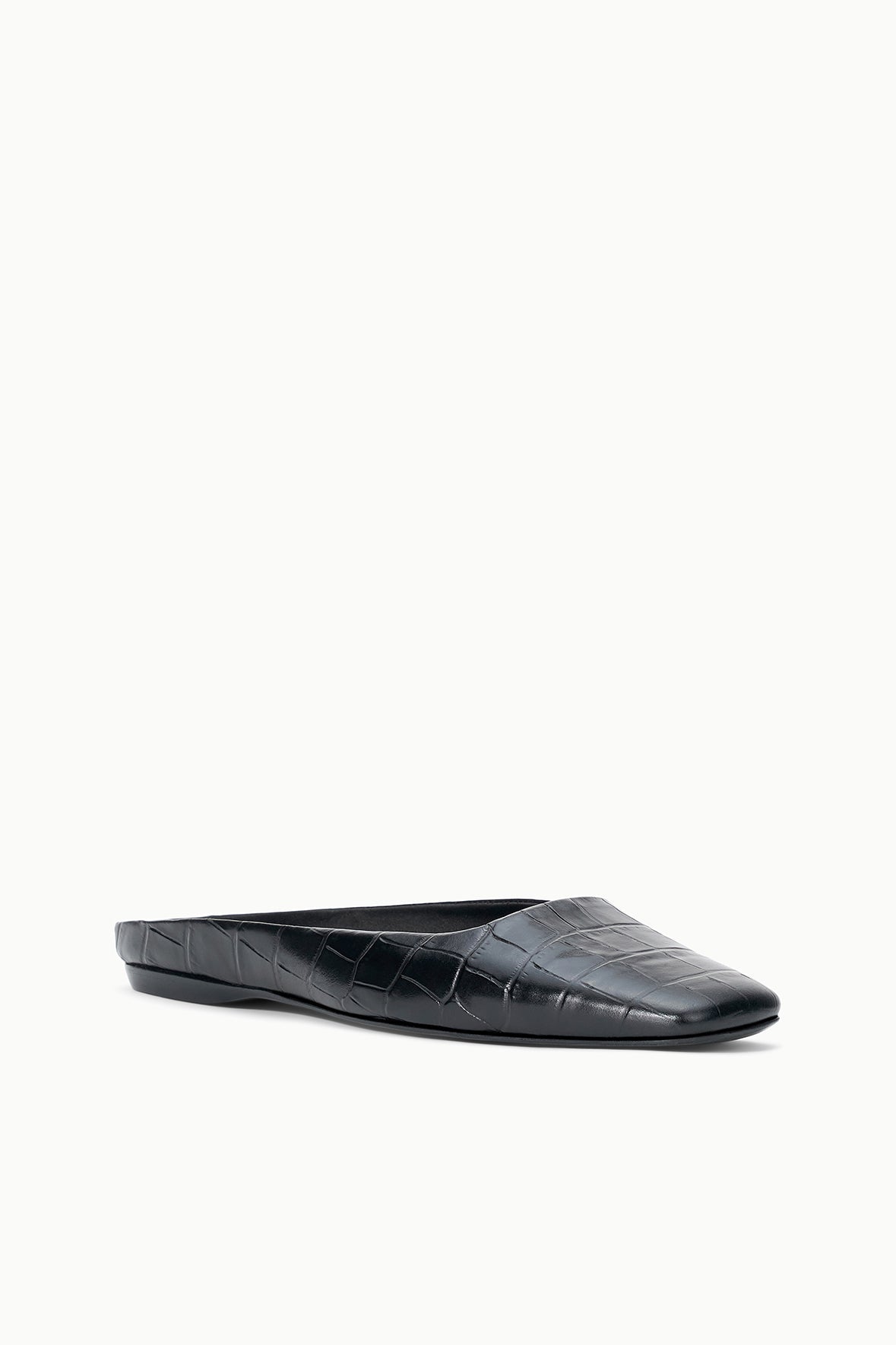 Otto Flat Mule | Black Croco