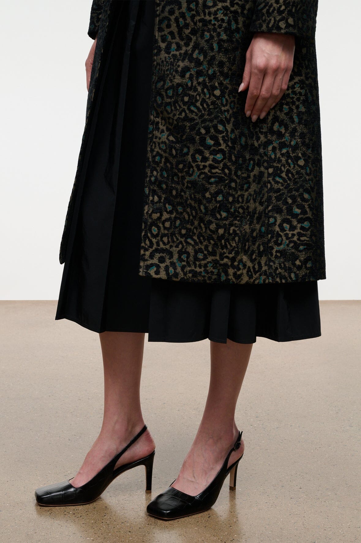 Lucie Slingback Pump | Black Croco