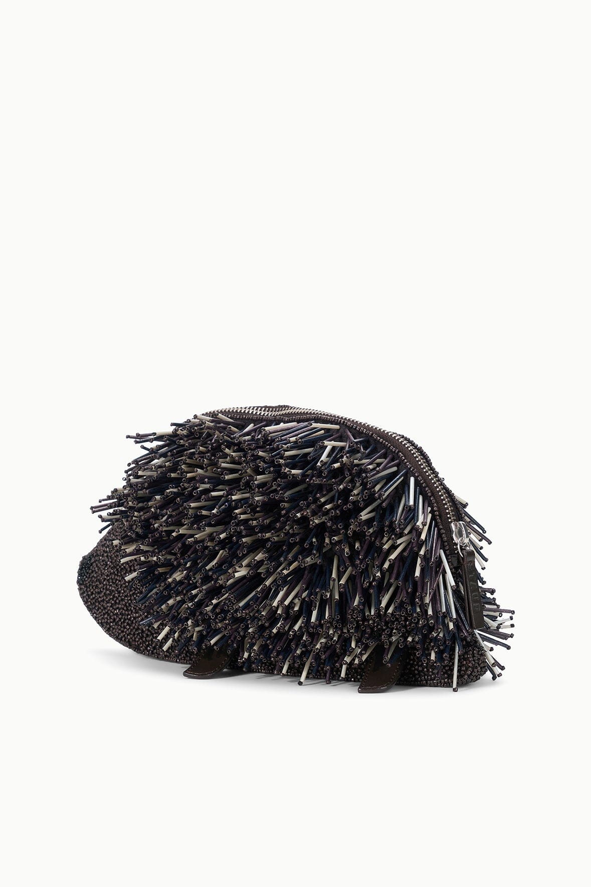 Porcupine Clutch | Black Beaded Multi