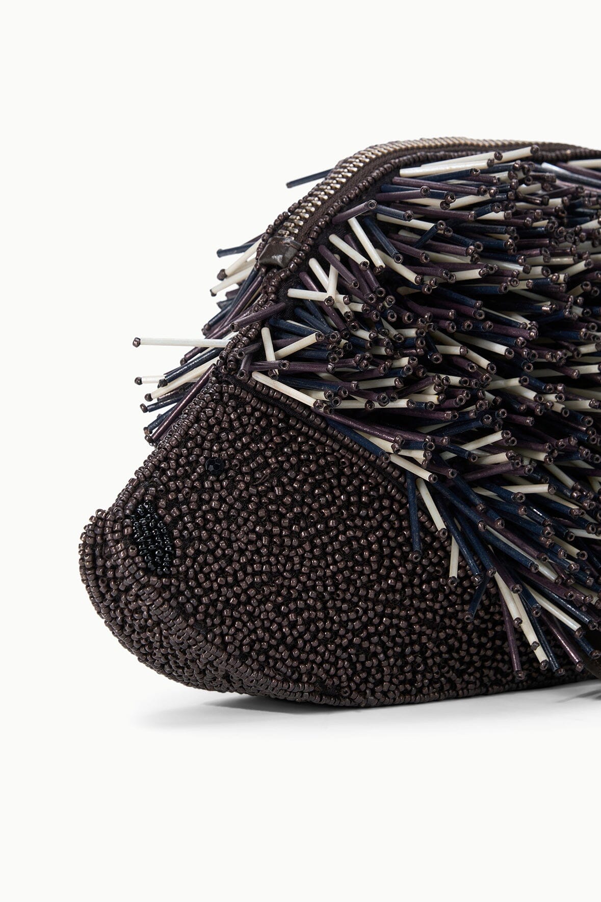 Porcupine Clutch | Black Beaded Multi