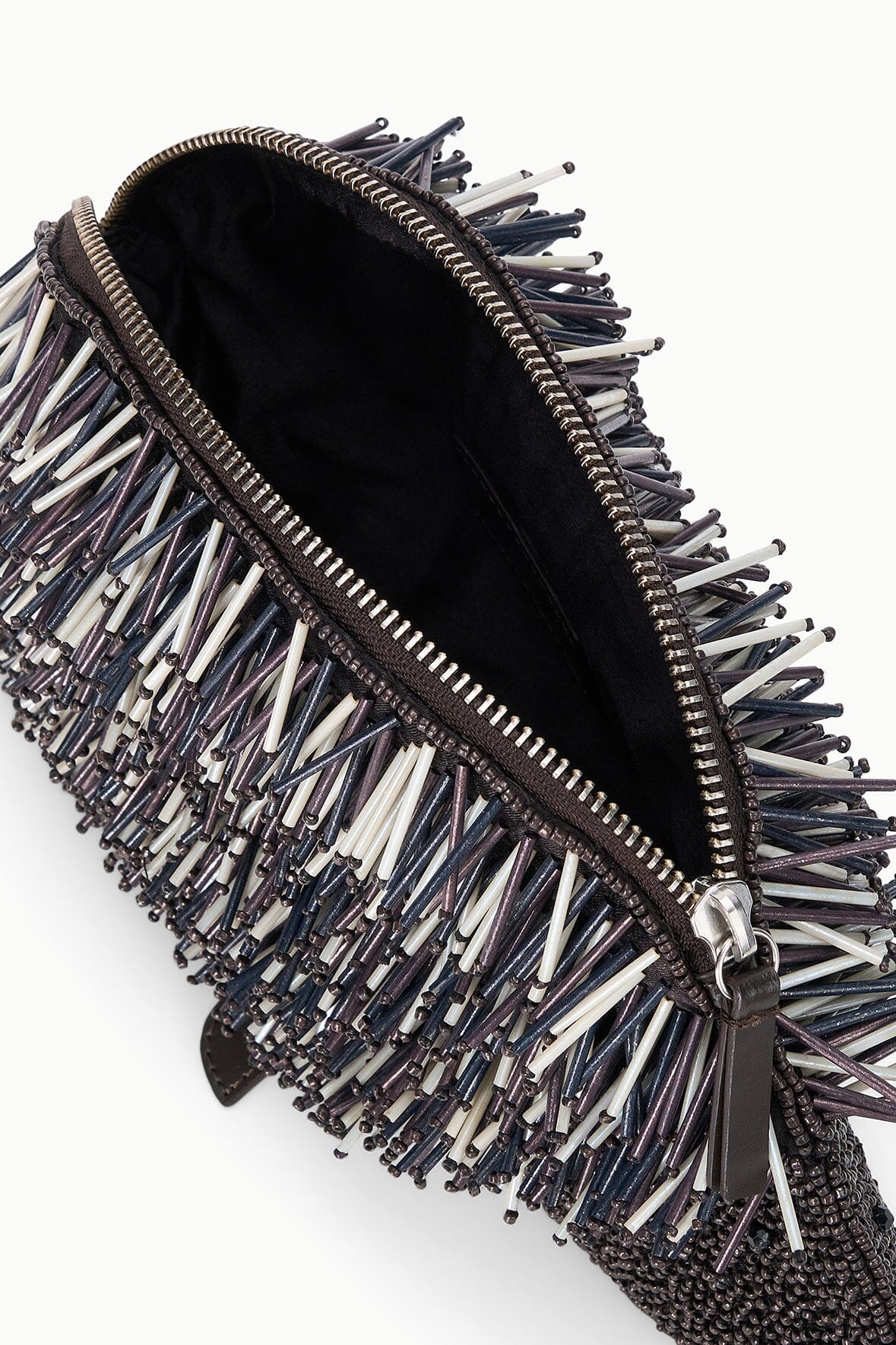 Porcupine Clutch | Black Beaded Multi