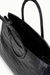 Large Maude Carryall | Black Croco