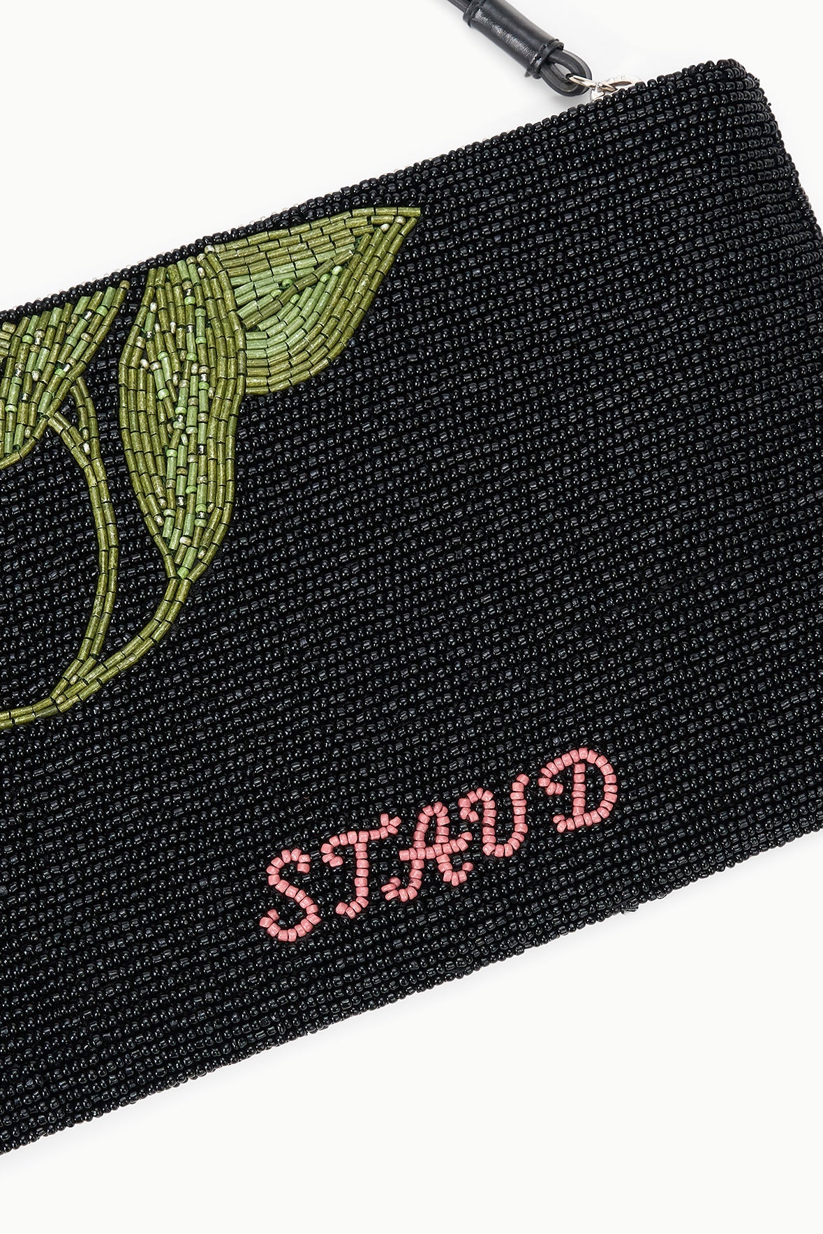 Tommy Beaded Large Pouch | Trumpet Flower Black