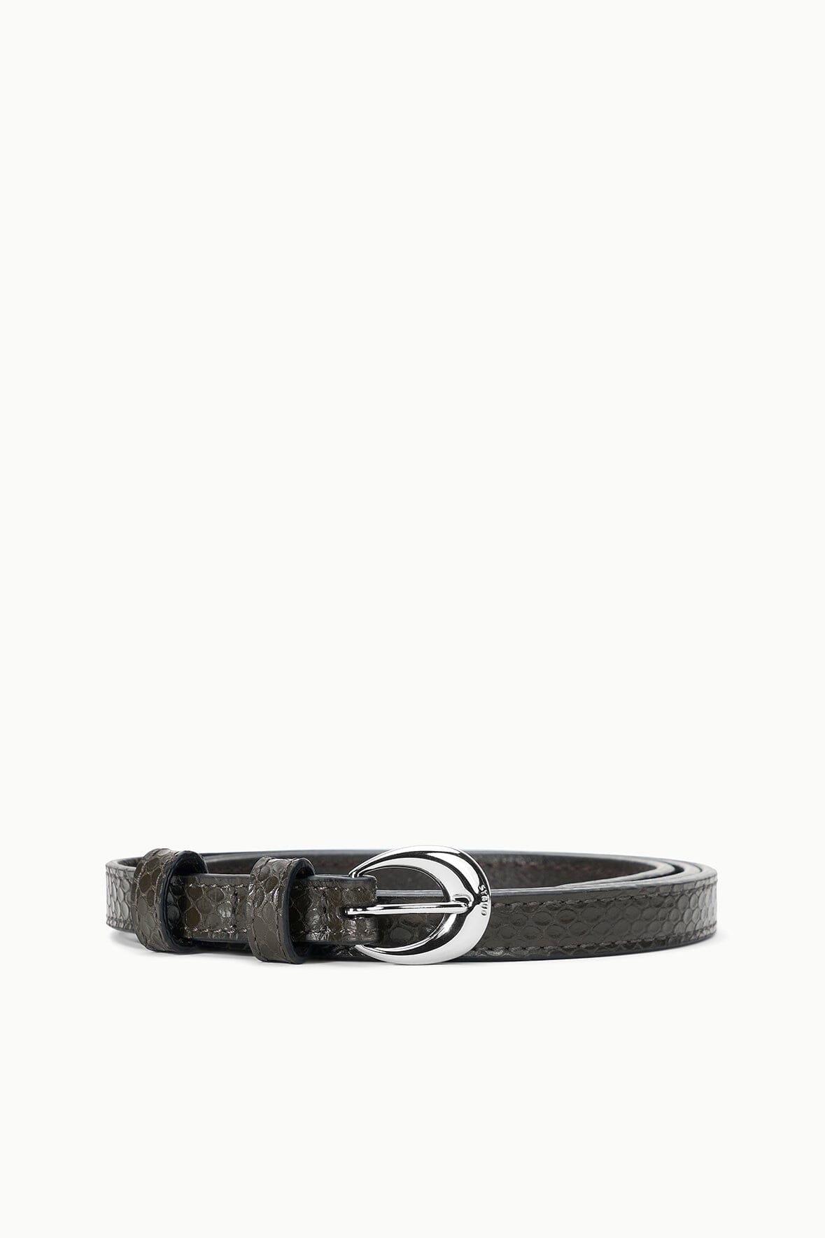 Slim Moon Buckle Belt - 13mm | Espresso Snake