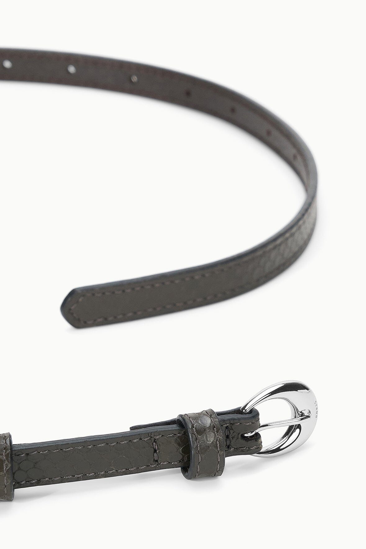 Slim Moon Buckle Belt - 13mm | Espresso Snake