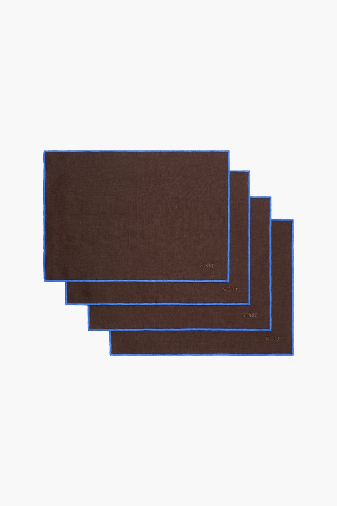 Saba Linen Placemats | Espresso Henry Blue