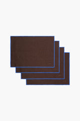 Saba Linen Placemats | Espresso Henry Blue