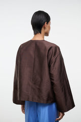 Vito Silk Dupioni Top | Earth