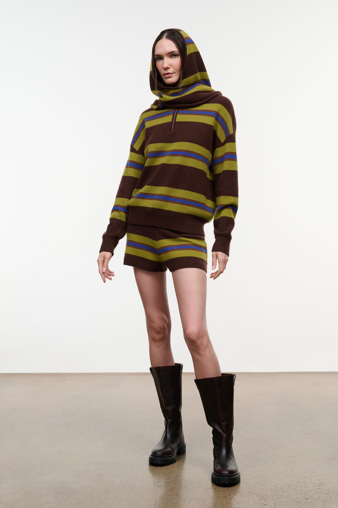 Cashmere Hood Scarf | Nightowl Stripe