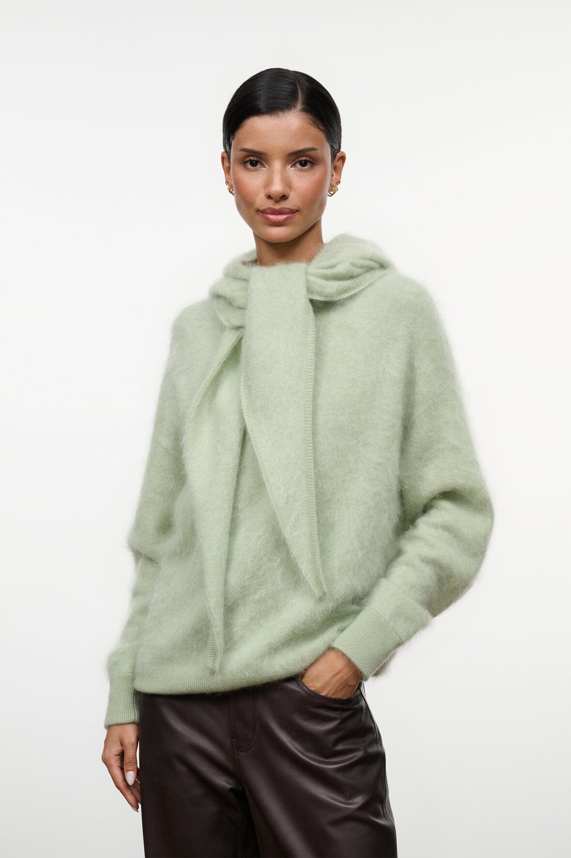 Cashmere Hood Scarf | Spearmint