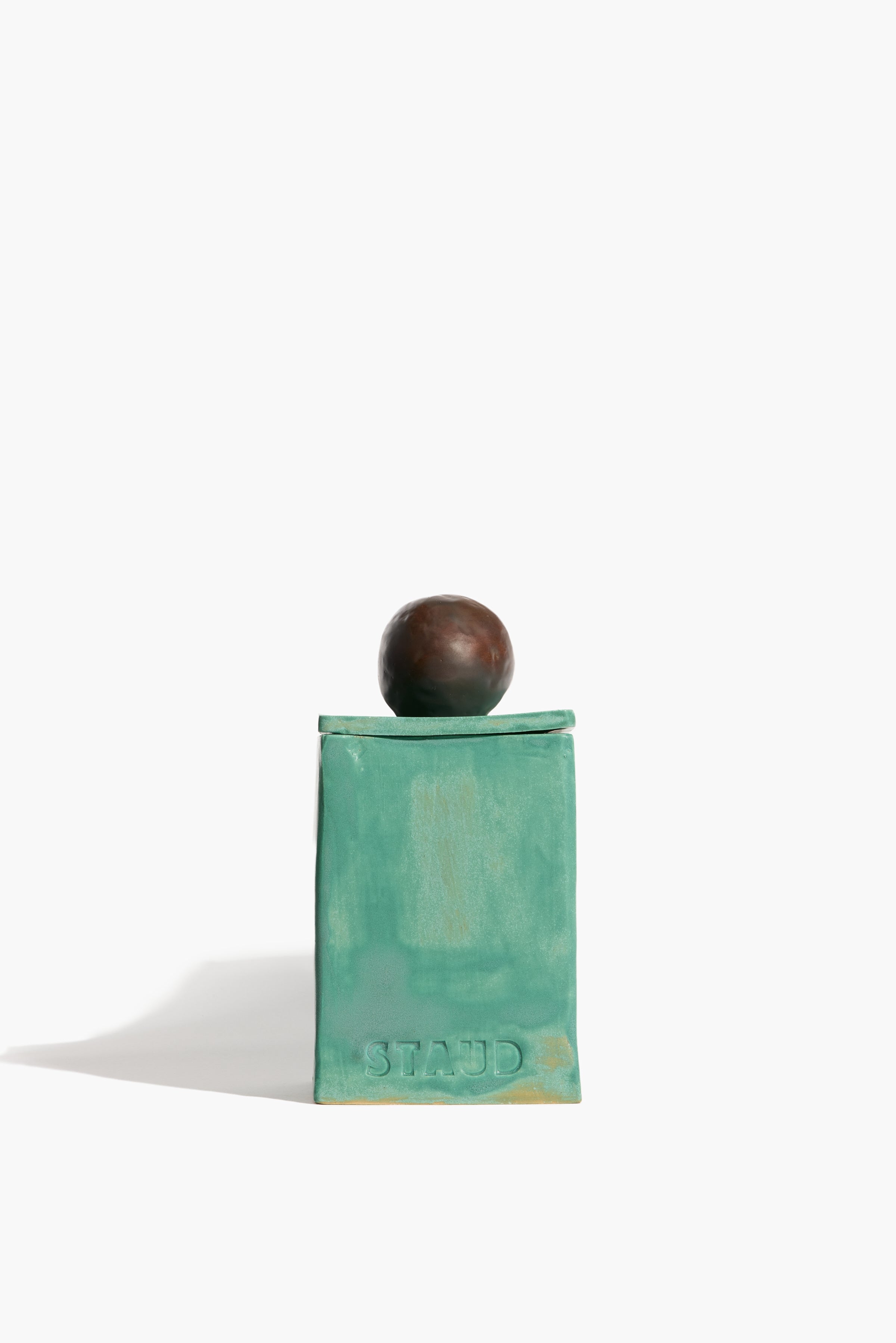 Small Moon-Lid Box | Satin Patina and Brown Glaze
