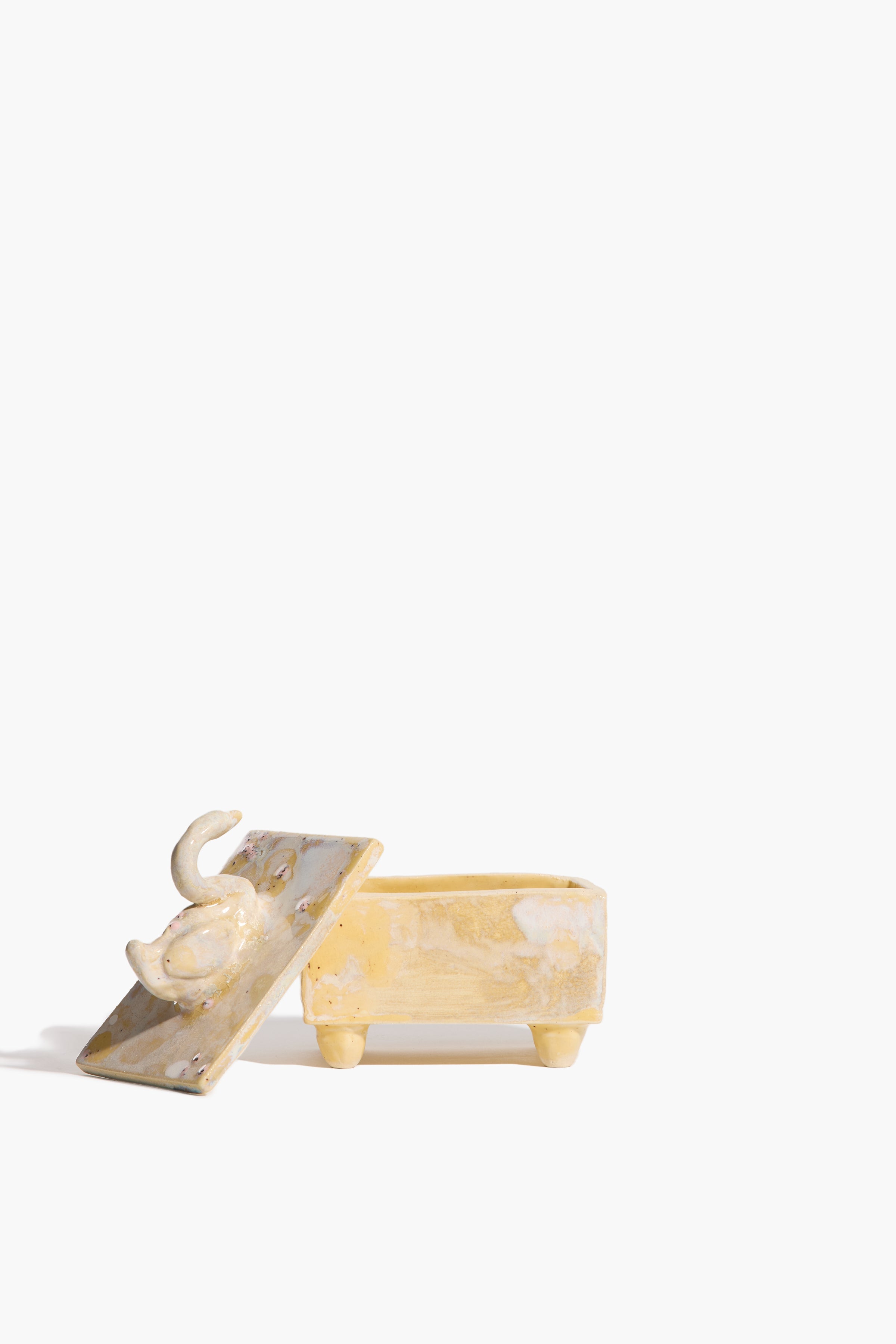Swan Trinket Box | Natural Yellow Glaze