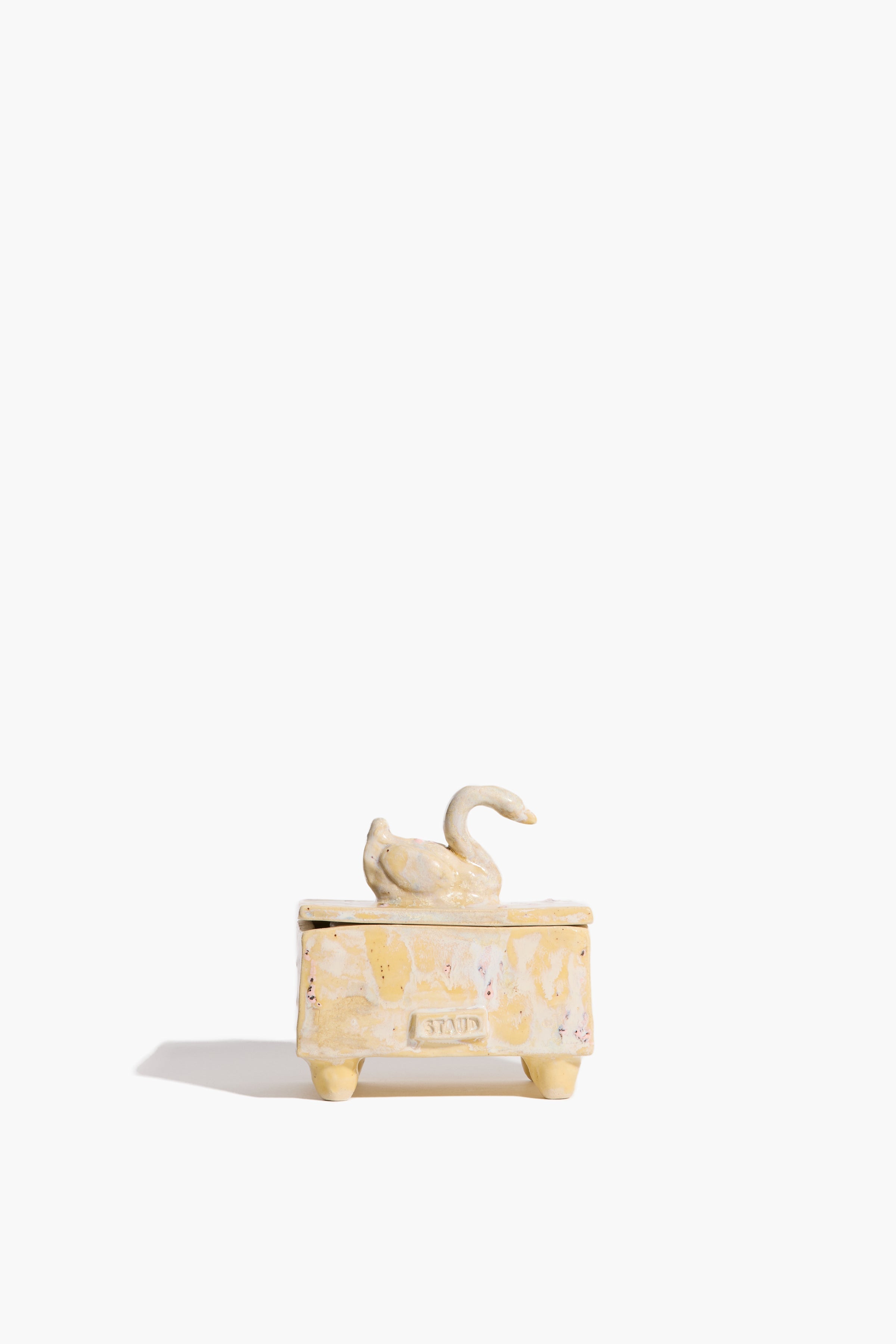 Swan Trinket Box | Natural Yellow Glaze