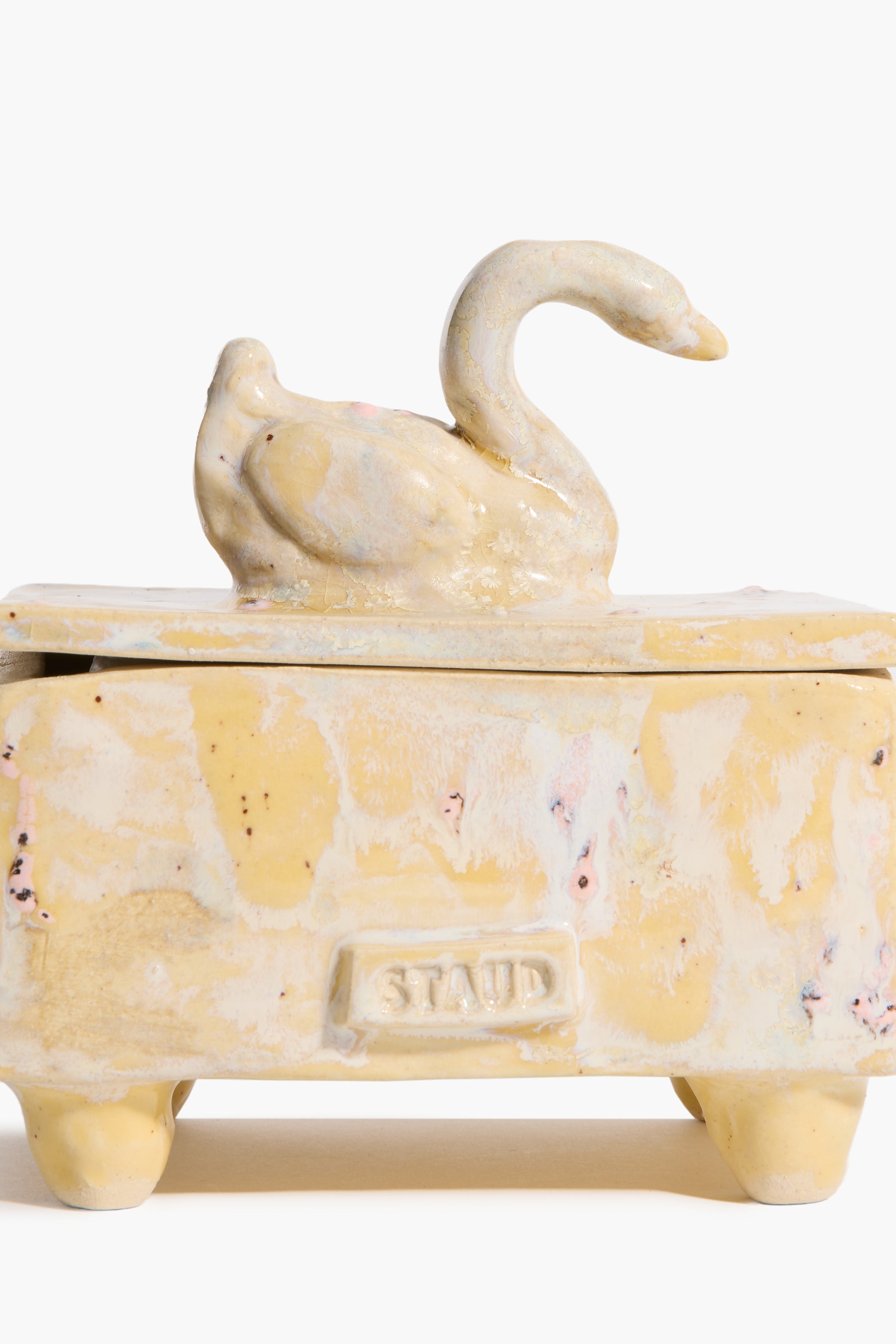 Swan Trinket Box | Natural Yellow Glaze
