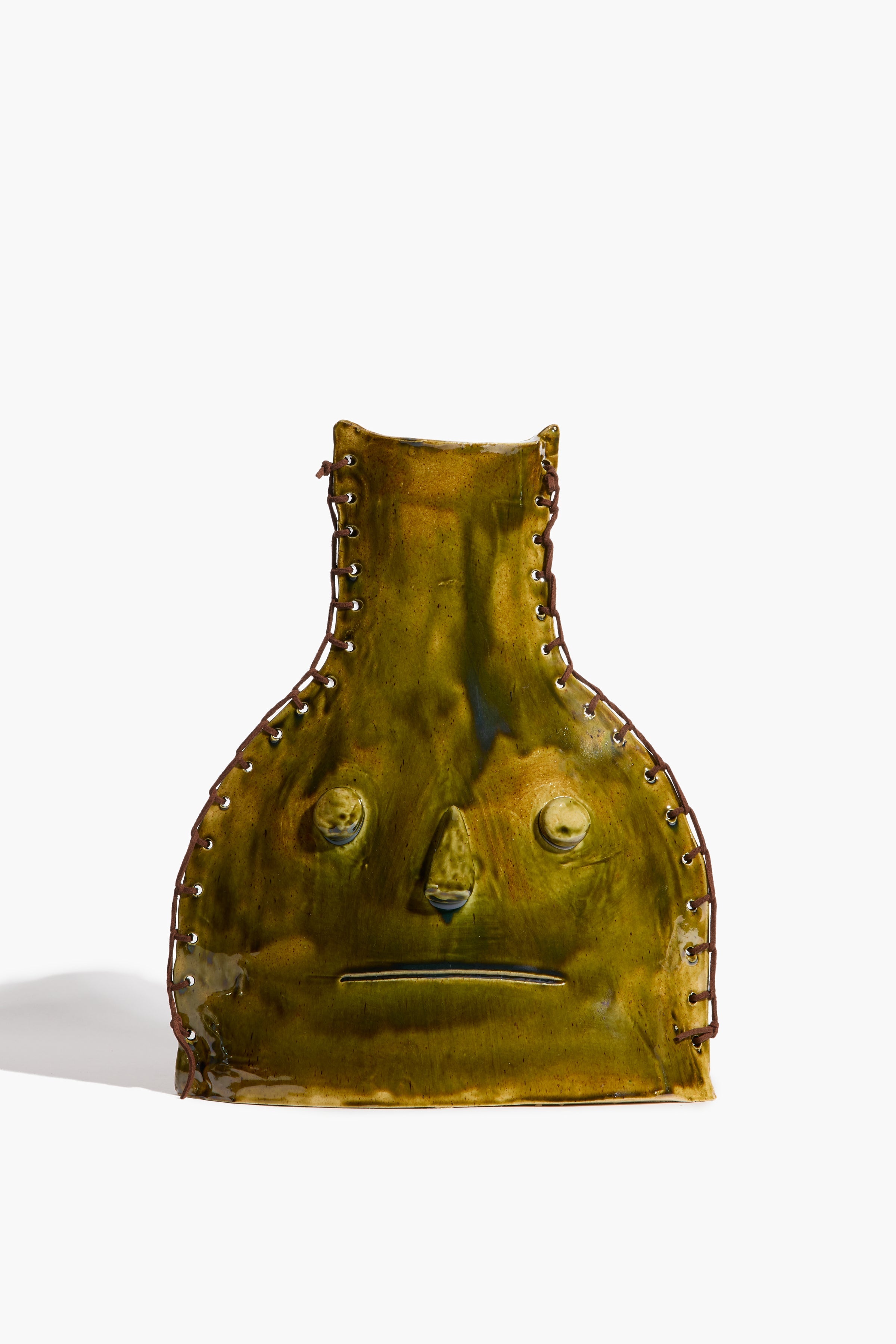 Whipstitch Henry Vase | Green Natural Glaze